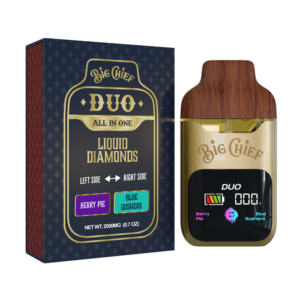 Berry Pie Blue Gushers DISPOSABLE RECHARGEABLE VAPE CARTS – DUO -LIQUID DIAMONDS