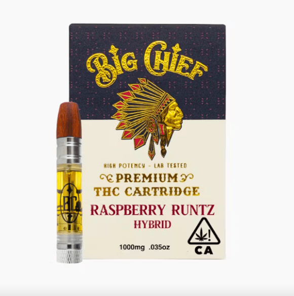 Raspberry Runtz Big Chief THC Cartridges: 1G (Hybrid)