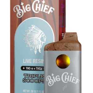 Triple Scoops Big Chief Live Resin THC-a Disposable Vape | 3G (Indica)
