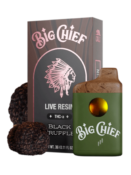 Black Truffle Big Chief Live Resin THC-a Disposable Vape: 3G (Hybrid)